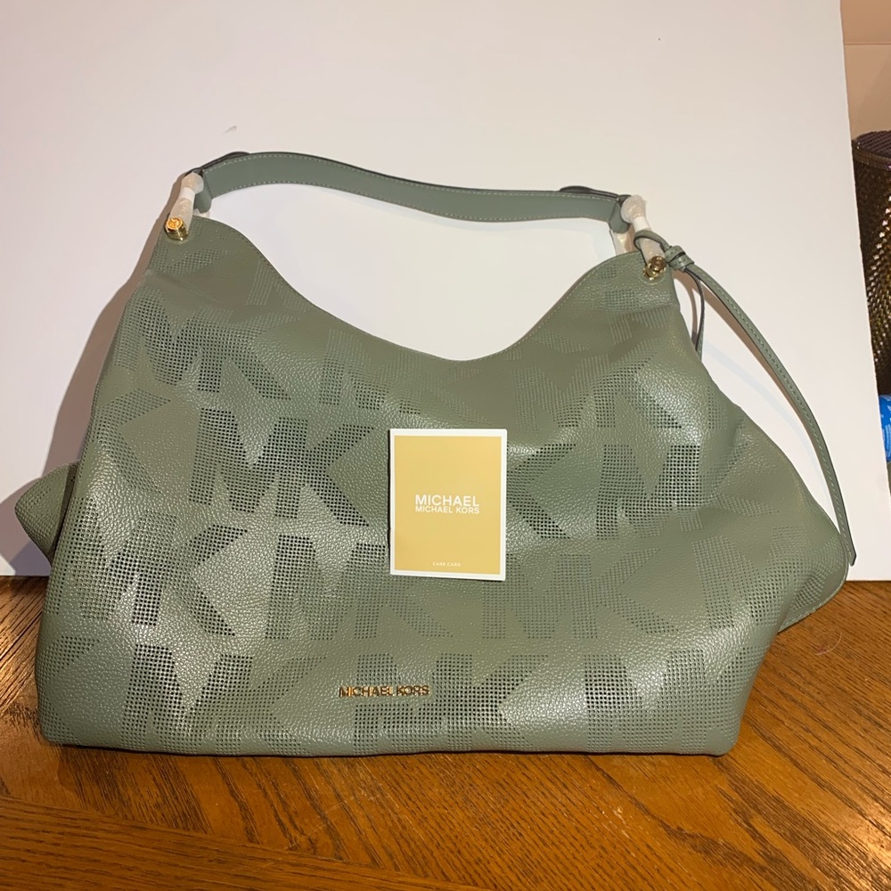 Michael Kors Joan XL Slouchy Shoulder Bag and Jet Set Travel Leather Wristlet
